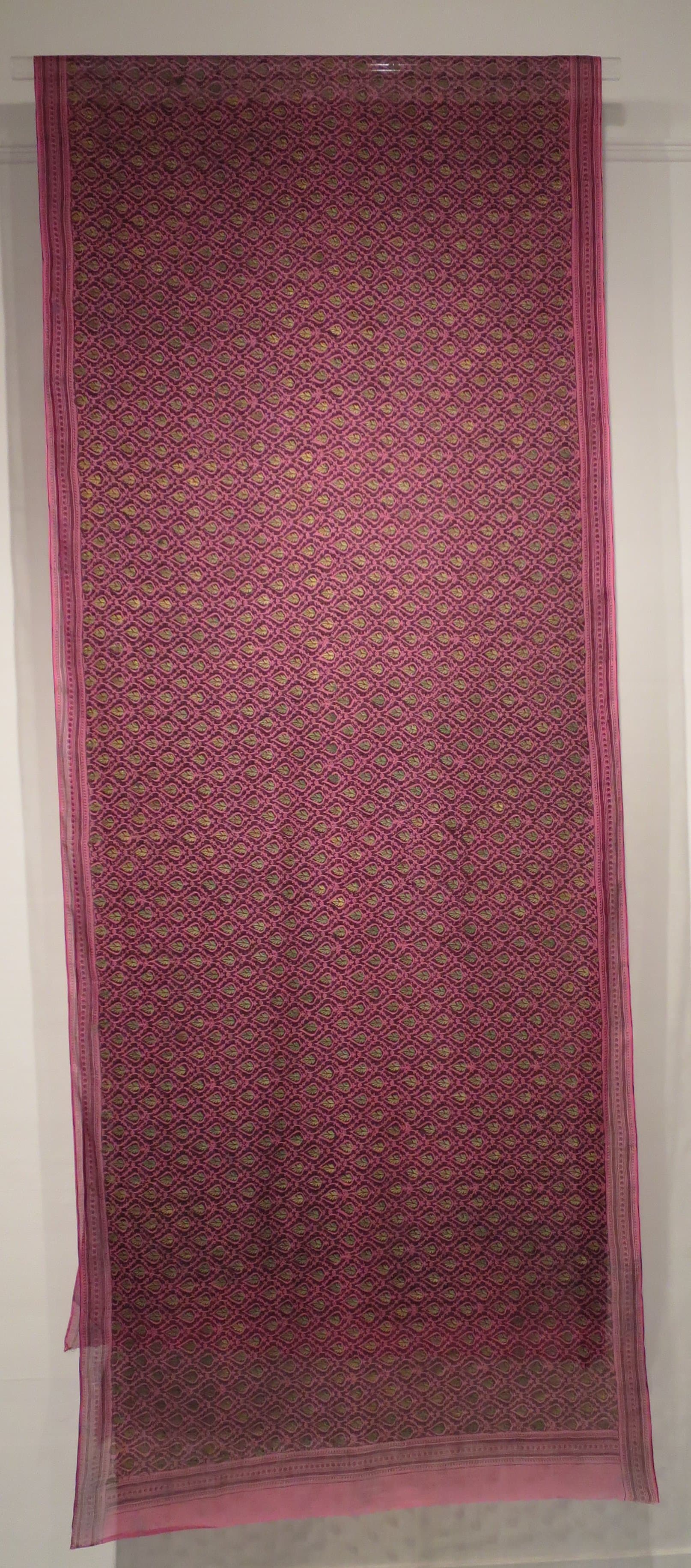 A hand block-printed Bagru cotton textile from Rajasthan