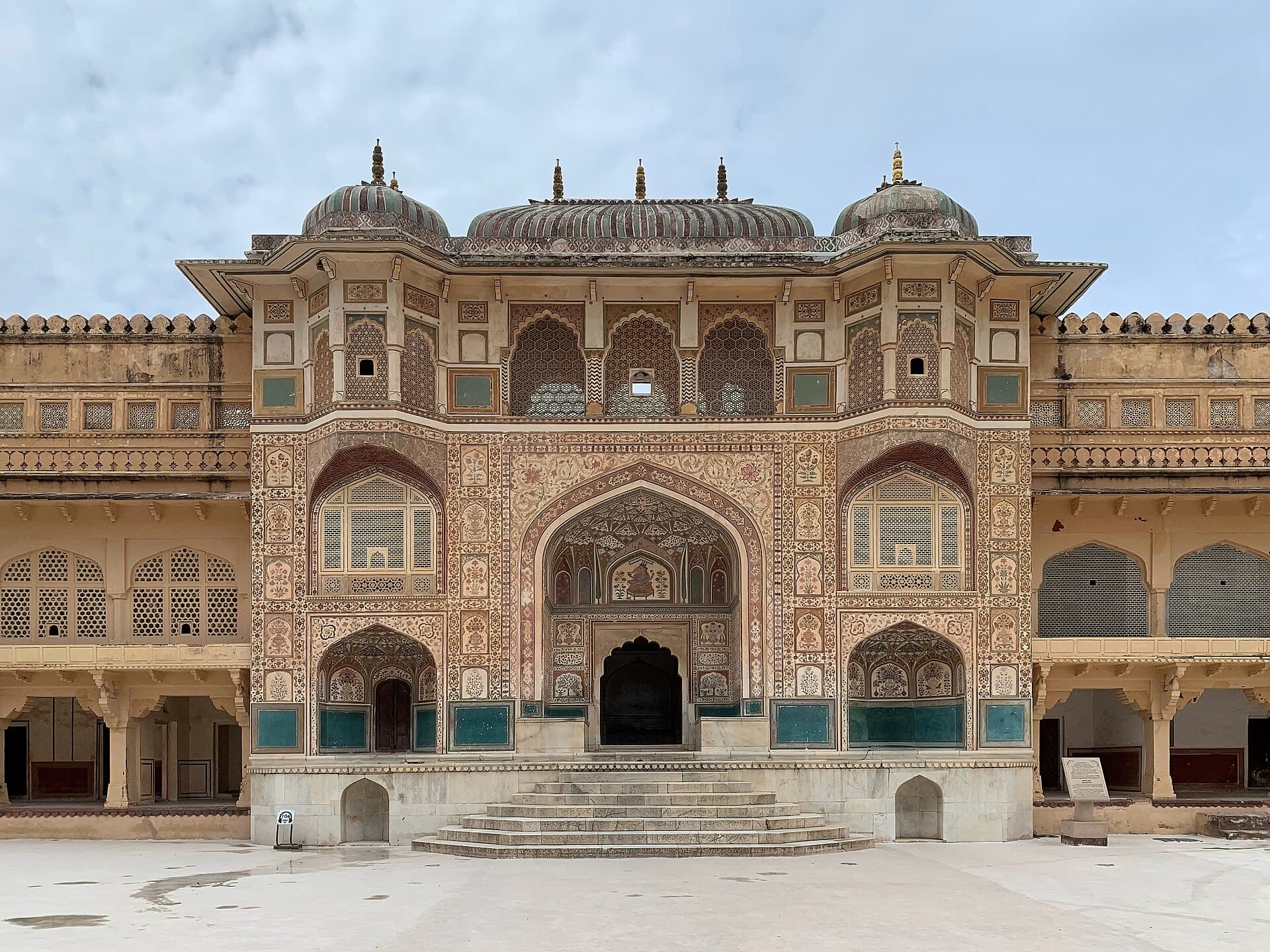 The ornate Ganesh Pol gateway inside Amber Fort, Jaipur